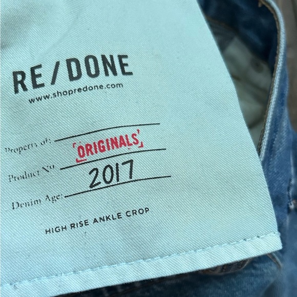 RE/DONE High Rise Ankle Crop Jeans in Medium Vintage Wash Sz 27 - Picture 9 of 10